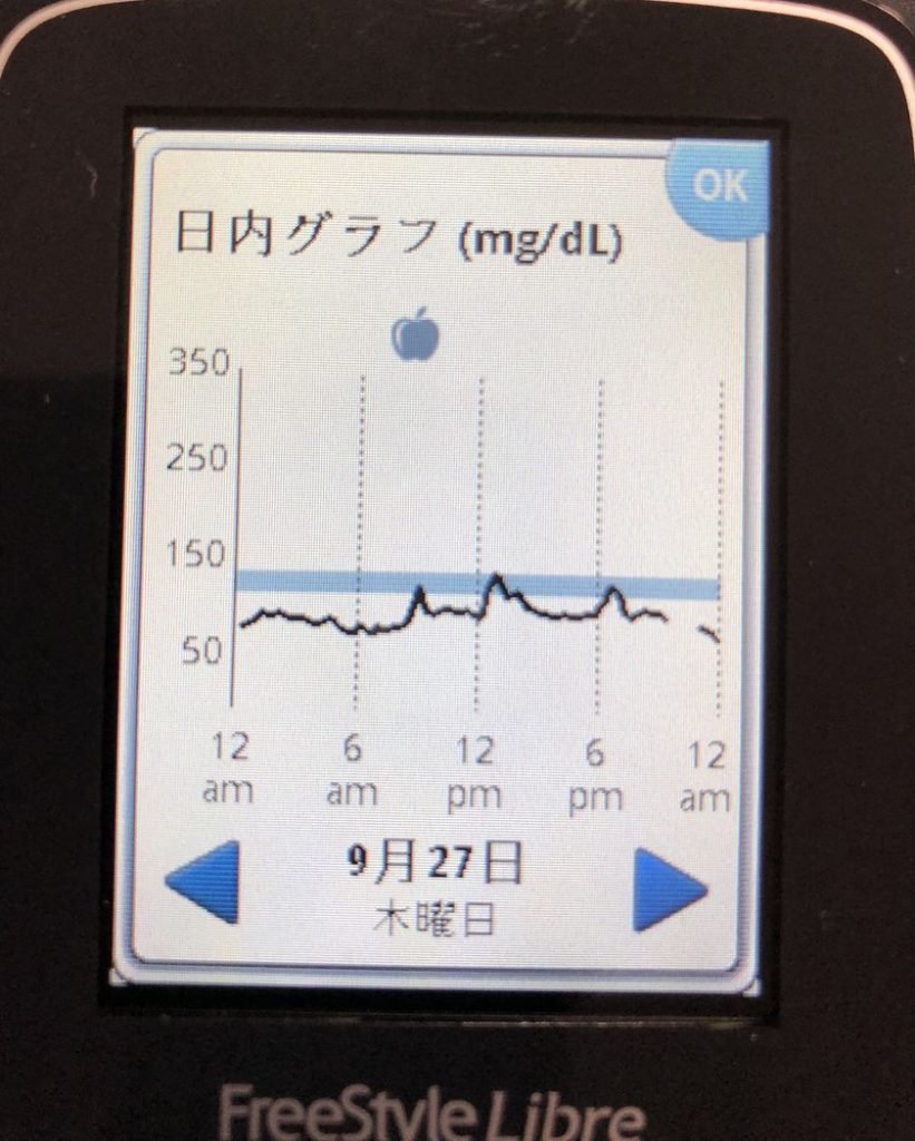 6日目のフリースタイルリブレ：糖質制限の食後高血糖を測定