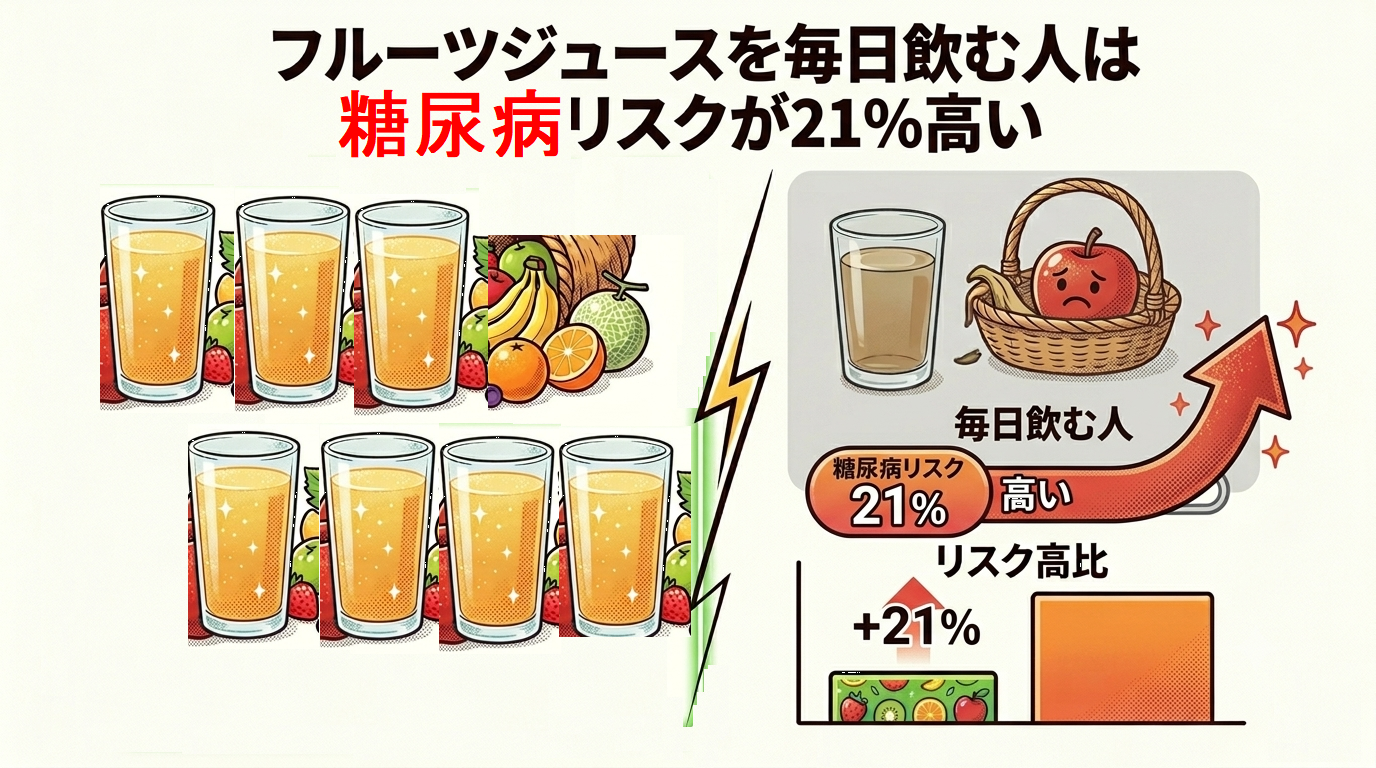 フルーツジュースは糖尿病のリスクを上げる
