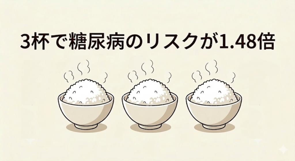 白米3杯で糖尿病のリスクが上がる