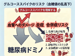 グルコーススパイクは糖尿病ドミノをすすめる