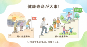 寿命よりも健康寿命が大事です