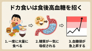 ドカ食いは食後高血糖上げる
