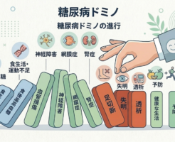 糖尿病はドミノ倒しのように進む